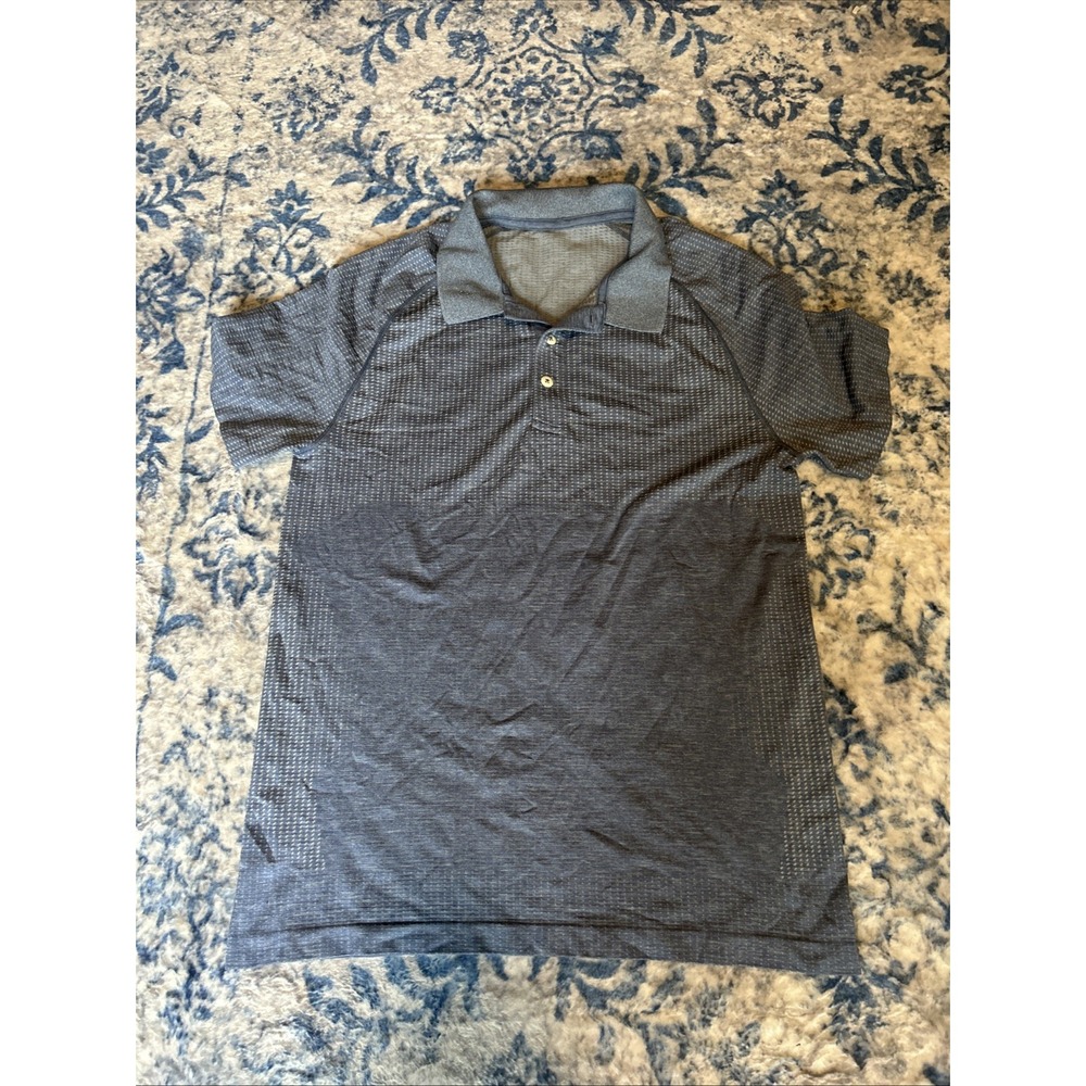 Lululemon Metal Vent Tech Golf Polo Shirt Size S Heather Blue Stretch